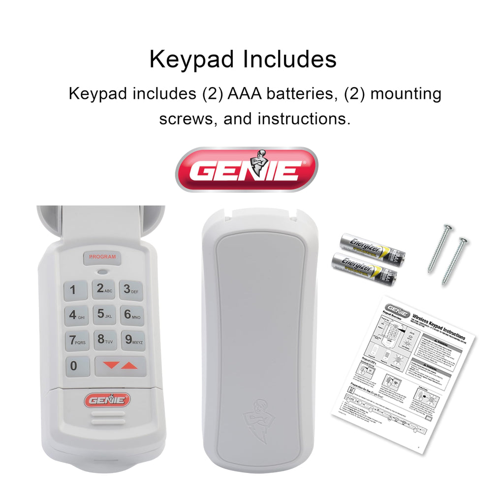 Genie Garage Door Opener Wireless Keyless Keypad - Safe & Secure Access - Compatible with All Genie Intellicode Garage Door Openers - Easy Entry into the Garage With a PIN - Model GK-R, White