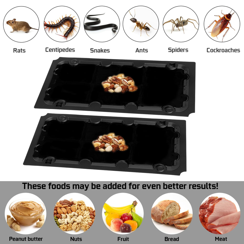 16 Pack Sticky Mouse Trap Rat Traps Indoor, Peanut Taste Pheromone Mouse Traps Indoor for Home, Glue Sticky Traps for Mice and Rats, Snake(Large Size)