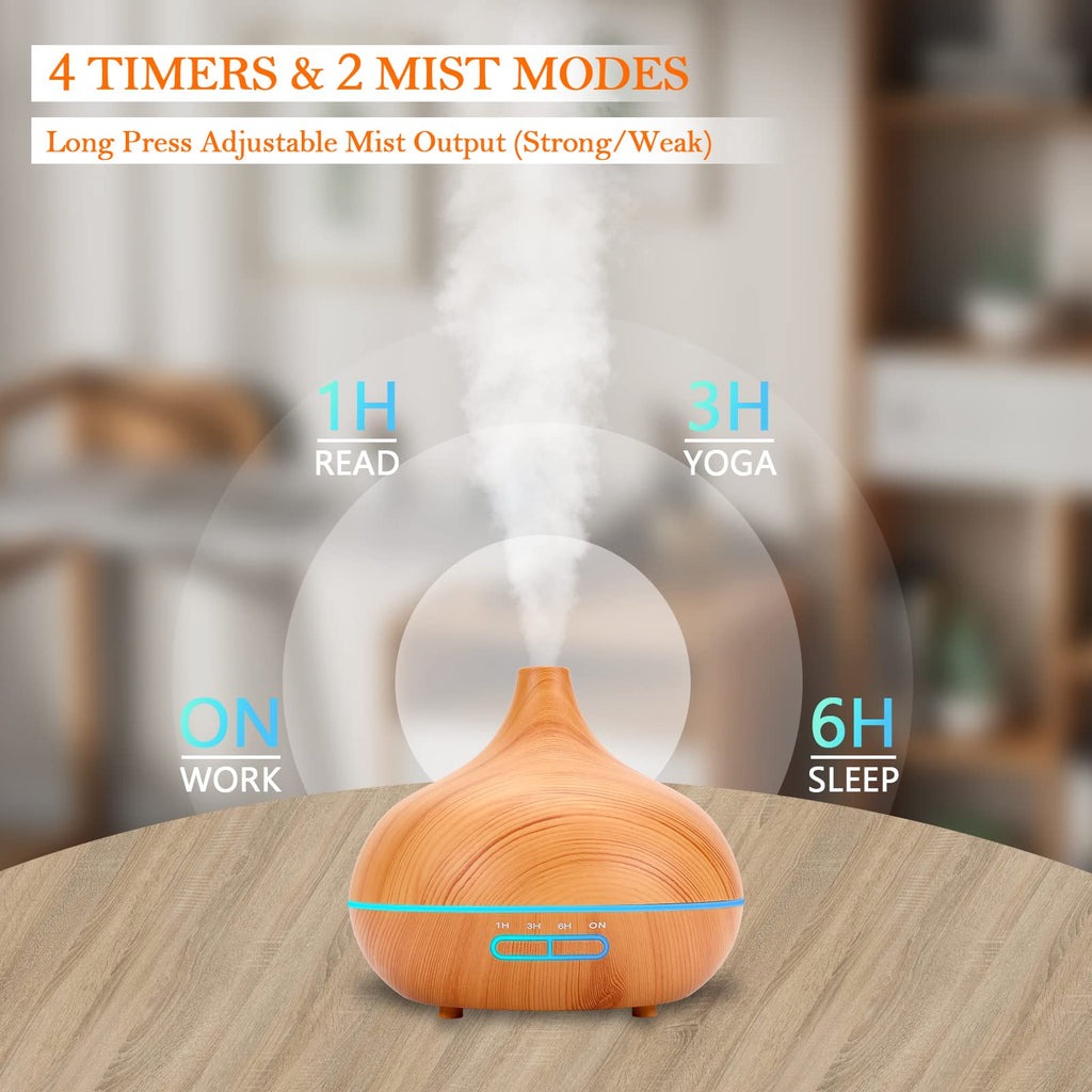 Ultimate Aromatherapy Diffuser,Essential Oil Set,Essential Oil Diffuser,Ultrasonic Diffuser with 550ML Tank Ideal for Large Rooms, Waterless Auto Off,Adjustable Timer,7 LED Light Colors and Mist Mode