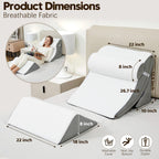 PIASHJOY 4pcs Wedge Pillow Set,Wedge Pillows for Back Pain Relief and Leg Pain,Wedge Pillow for Acid Reflux Relief and Anti-snoring.