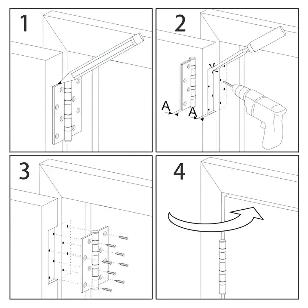 TDCHINGES 30 Pack Rounded Matte Black Door Hinges 3.5 Inch 5/8" Radius Interior 3 1/2 Inch Door Hinges Flat Iron Bifold Easy Installation Door Hinges for Doors 3 ½" Hardware Controls