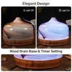 Porseme 500ml Glass Essential Oil Diffuser Aromatherapy Ultrasonic Cool Mist Humidifier 15-21 Running Hours Waterless Auto-Off Air Diffusers for Sleeping,Yoga,Office Working,Spa and Rest (Desert)