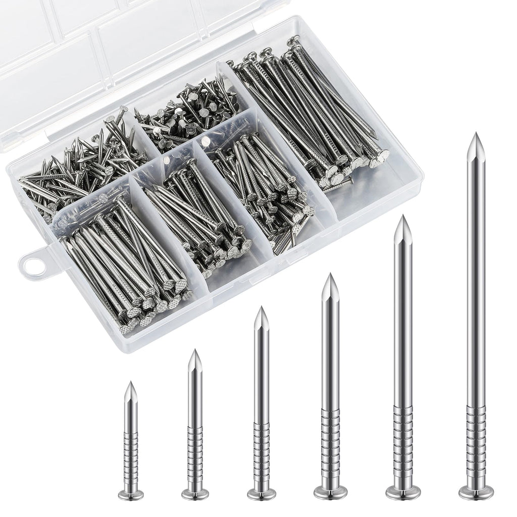 430pcs Stainless Steel 304 Nails Kit, Hanging Nails Kit, Wall Nails Kit, Dowels Kit, Long Nails Kit