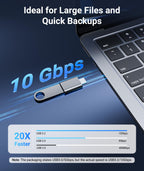 USB C to USB Adapter Pack of 2, USB 3.0 Female to Thunderbolt 4/3 Adapter Compatible with MacBook Pro Air 2024, Surface, iPad, iPhone, Galaxy Notebook, XPS and More Type C Devices, Space Grey