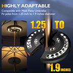 2packs Eletorot Patio Umbrella Lights-Rechargeable Outdoor Lights for Patio, Patio Table Light 28 LED 3 Lighting Modes, Pool Accessories and Backyard Decor