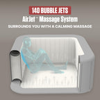 Coleman Hawaii 4 to 6 Person Inflatable Hot Tub, Square Energy-Efficient Portable Outdoor Spa with 140 AirJets, 71" x 28"