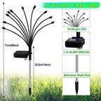 Solar Garden Lights Outdoor, 2 Pack 20 LED Solar Purple Firefly Lights Waterproof, Starburst Solar Wind Swaying Lights for Outside Yard Patio Planter Flower Bed Walkway Halloween Christmas Decoration