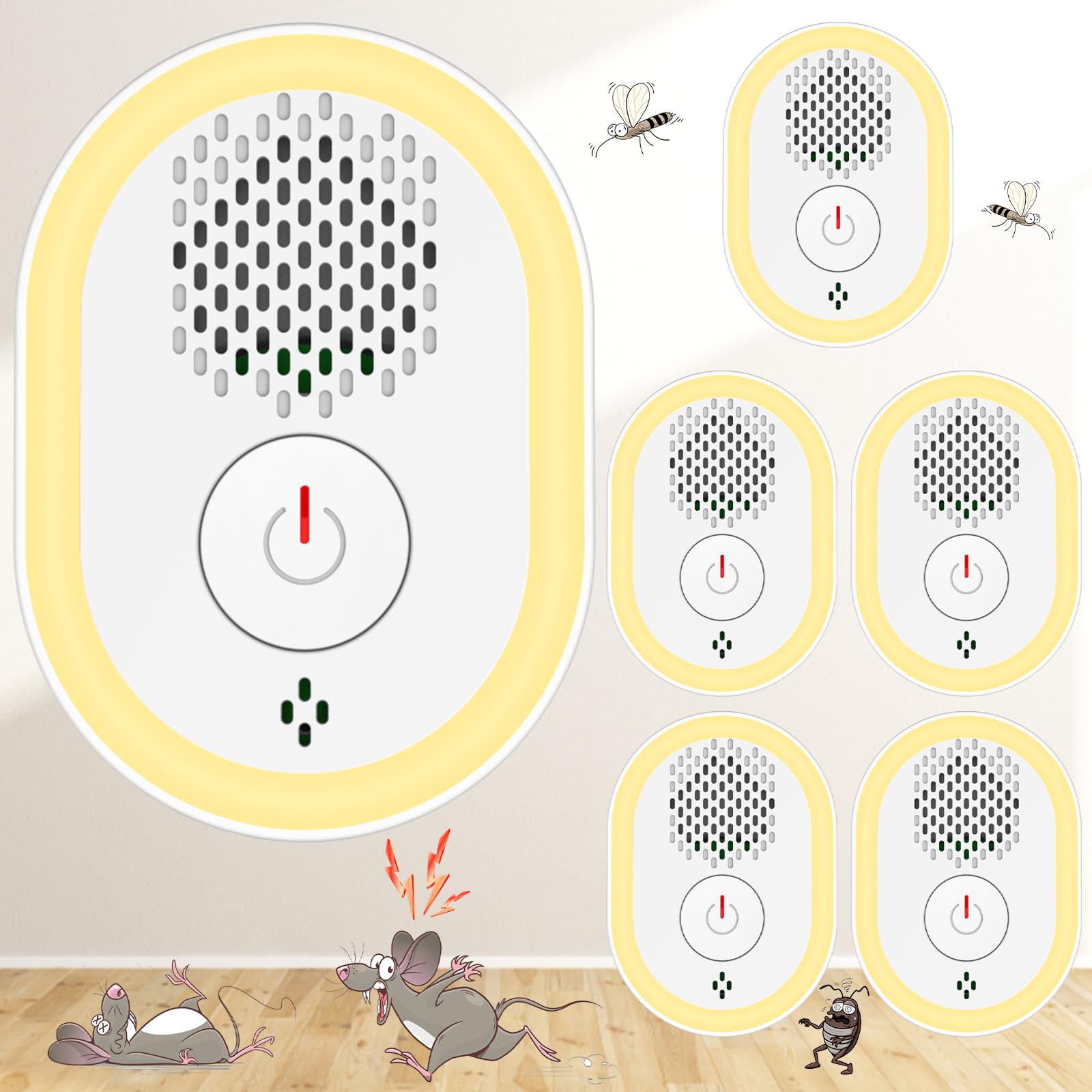 Ultrasonic Pest Repeller, Mouse Repellent Ultrasonic Plug In Indoor Sonic Repellent Pest Control Rodent Repellent Ultrasonic Mouse Insect Bug Bat Squirrel Rat For House Attic Garage Basement Apartment