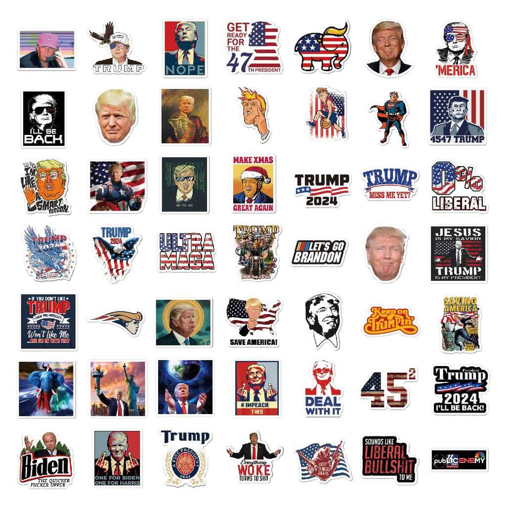 The Original Trump 2024 Stickers -100pcs (Extra Large), Bumper Sticker, Trump Decal for Laptop, Phone, Car, Water Bottle