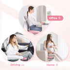AMOOS Stylish Pink Seat Cushion, Ergonomic Wider Office Chair Cushion Enhances Posture with Lasting Support for Sciatica & Hip Pain Relief, Memory Foam Cushion for Office & Home Chair, Car Seat