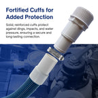 FibroPool Professional Pool Filter Hose Replacement Kit – 1.5" 6 Foot Hose 2 Pack with Reinforced Cuffs, Adapters, Clamps & PTFE Tape – Durable, Leak-Resistant, Universal Compatibility