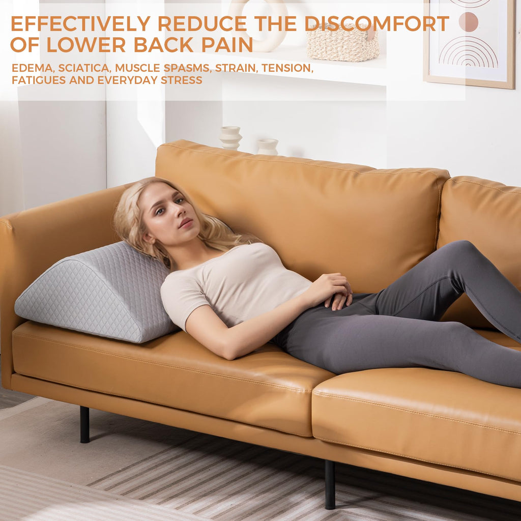 Knee Wedge Pillow 6.3'' for Post-Surgery Recovery - Leg Elevation Support for Sleep Position,Alleviating Lower Back & Hip Pain Enhancing Circulation in Ankles Legs Triangle Pillow with Removable Cover
