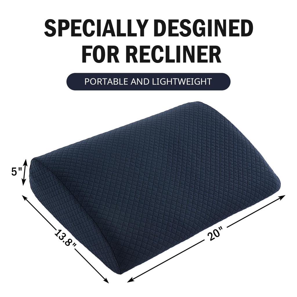 HOMBYS Lumbar Support Pillow for Recliner Chair, Memory Foam Back Support Cushion for Elderly,Extra Large Lumbar Support Pillow with Extension Straps
