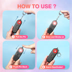 MtMinn Personal Safety Alarm for Women - 2 Pack 130dB Self Defense Keychains Siren Whistle, Replaceable Battery with LED Strobe Light - Emergency Security Safe Protection Devices for Kids Elderly