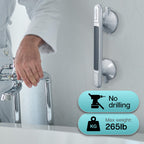 Shower Handle, 12-Inch Suction Grab Bar for Bathtubs, Showers and Toilet, Strong Hold Suction Cup Handle, Safety Bar for Seniors, Elderly, Handicap, Bathroom Safety Grip No Drilling - Single Pack