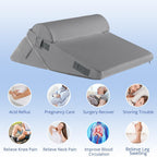 Sasttie Wedge Pillow Set for After Surgery, Adjustable Orthopedic Bed Wedge Pillow Set for After Surgery, Sleeping, Acid Reflux, Back Pain, and Recovery, Dark Grey