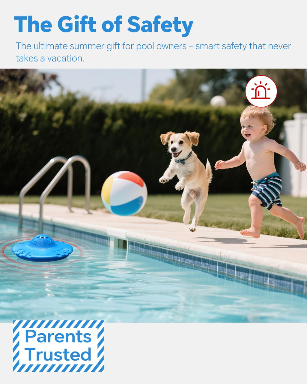 Pool Alarm, Floating Pool Safety Alarms for Inground & Above Ground Pools – Loud 110dB Alert, Adjustable Sensitivity, Protection for Kids & Pets (Blue+Black)