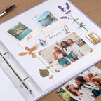 12x12 Inch Large 3 Ring DIY Scrapbook Photo Album Journal with 30 Plastic Sleeves 60 Pages and Fabric Cover for Baby Travel Wedding Anniversary kids Adventure (Purple Cover/White Pages)