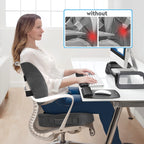 CloudBliss Seat Cushion,Office Chair Cushion,Car Seat Cushion,Lumbar Support Pillow for Office Chair,Back Support Memory Foam Pillow Coccyx Cushion for Tailbone Pain&Sciatica Pain Relief,Grey,X-Large