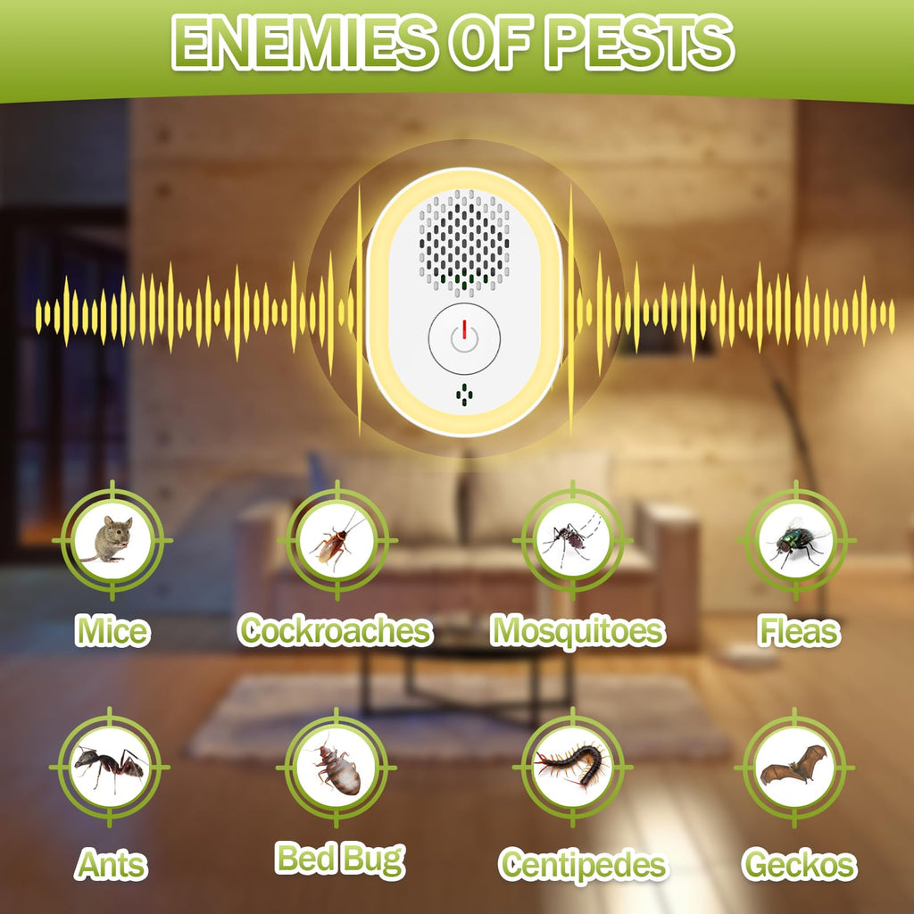 Ultrasonic Pest Repeller, Mouse Repellent Ultrasonic Plug In Indoor Sonic Repellent Pest Control Rodent Repellent Ultrasonic Mouse Insect Bug Bat Squirrel Rat For House Attic Garage Basement Apartment