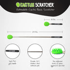 Cactus Scratcher Back Scratcher for Men, Women & Kids, Double Side Itch Reliever for Back, Head and Body, Compact Back Scratcher Extendable to 24.5 Inches - Glow in The Dark