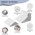 Yojoker 4PCS Orthopedic Bed Wedge Pillow Set for Sleeping, Post Surgery Foam Pillow for Body, Back and Leg Pain Relief, Triangle Adjustable Support Pillow - Acid Reflux Sleeping Pillows