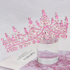 TOBATOBA Tiaras for Women, Pink Crystal Tiara Crowns for Women, Wedding Tiara for Bride Queen Crown, Royal Princess Quinceanera Headpieces for Birthday Prom Pageant Halloween Cosplay Accessories