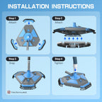 UIRWAY Upgrade Pool Vacuum Head with Side Brush & 360° Swivel Cuff, Heavy Duty Manual Kink-Resistant 1-1/2" x 30 Ft Vacuum Hoses, Weighted Triangular Shape for Inground & Above Ground Pool(No Pole)