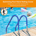 Pool Handrail Cover, 6 Feet Swimming Pool Hand Railing Covers with Zipper Non Slip Anti-Scald Safety Rail Grip Handles Sleeve for Swimming Pools Inground Ladder Hand Rail Grips-Blue