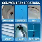 Leakmaster Pool Leak Detection Kit – 8 oz Blue Dye with Reusable Syringe – High-Visibility Leak Finder for Pools, Hot Tubs & Spas – 40+ Refills– Professional Water Tracing Tool