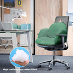 QYA Cute Chair Cushion, Soft Seat Cushions for Office Desk, Kawaii Chair Pillow for Gaming, Comfy Floor Seating for Adults, Bedroom Playroom Dining Living Room Decor, 17"x16.5", Green