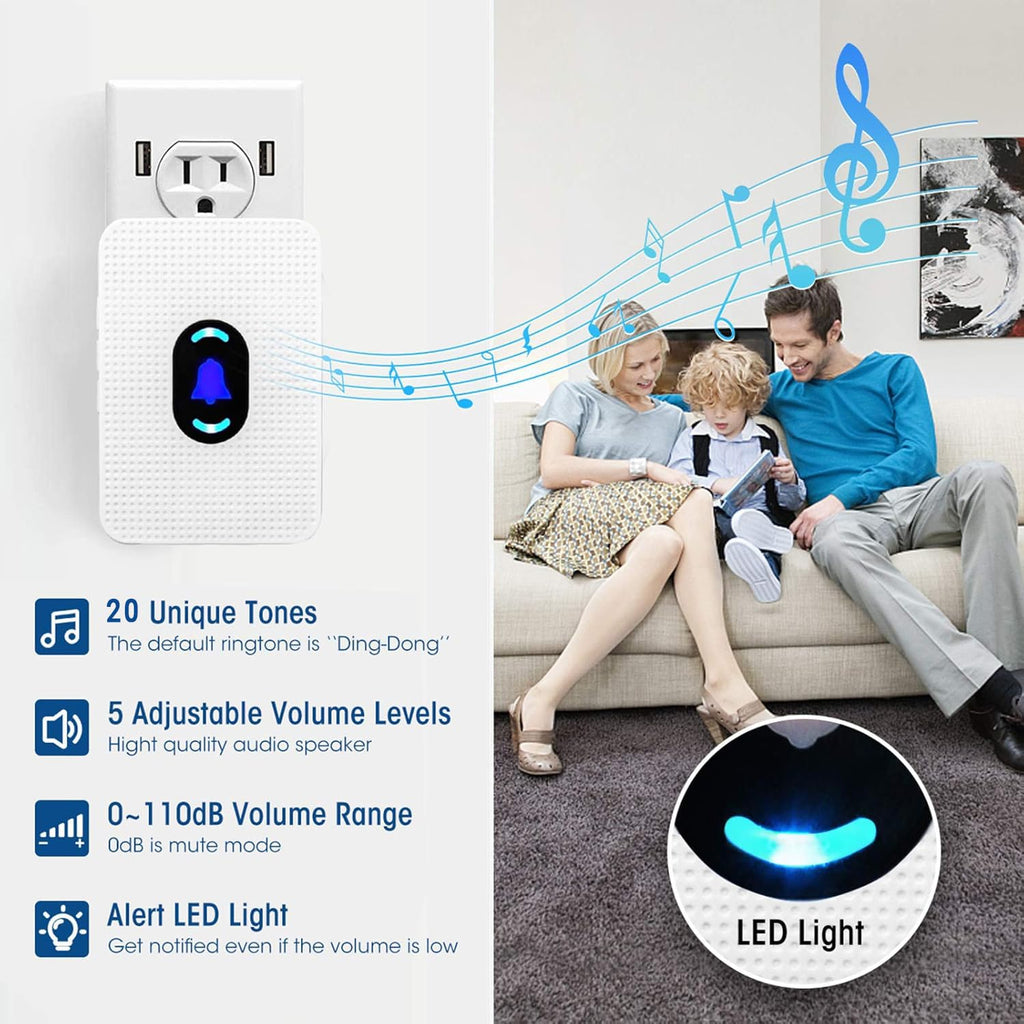 Daytech Caregiver Pager Call Button for Elderly Caregiver Paging System Home Alert Pager for Seniors Patient Nurse Help Button 2 Receiver & 3 Panic Emergency Button