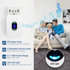 Daytech Caregiver Pager Call Button for Elderly Caregiver Paging System Home Alert Pager for Seniors Patient Nurse Help Button 2 Receiver & 3 Panic Emergency Button