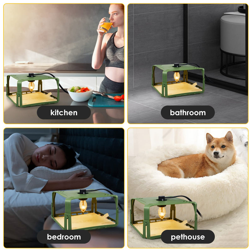 Flea Trap Indoor 2Pcs,Flea Strap Flea Killer Trap Pad Bed Bug Trap with 2 Glue Discs Odorless Non-Toxic flea Light Bulb for Inside Your Home Like Fleas,Flies,Mosquitoes,Gnats,Moths