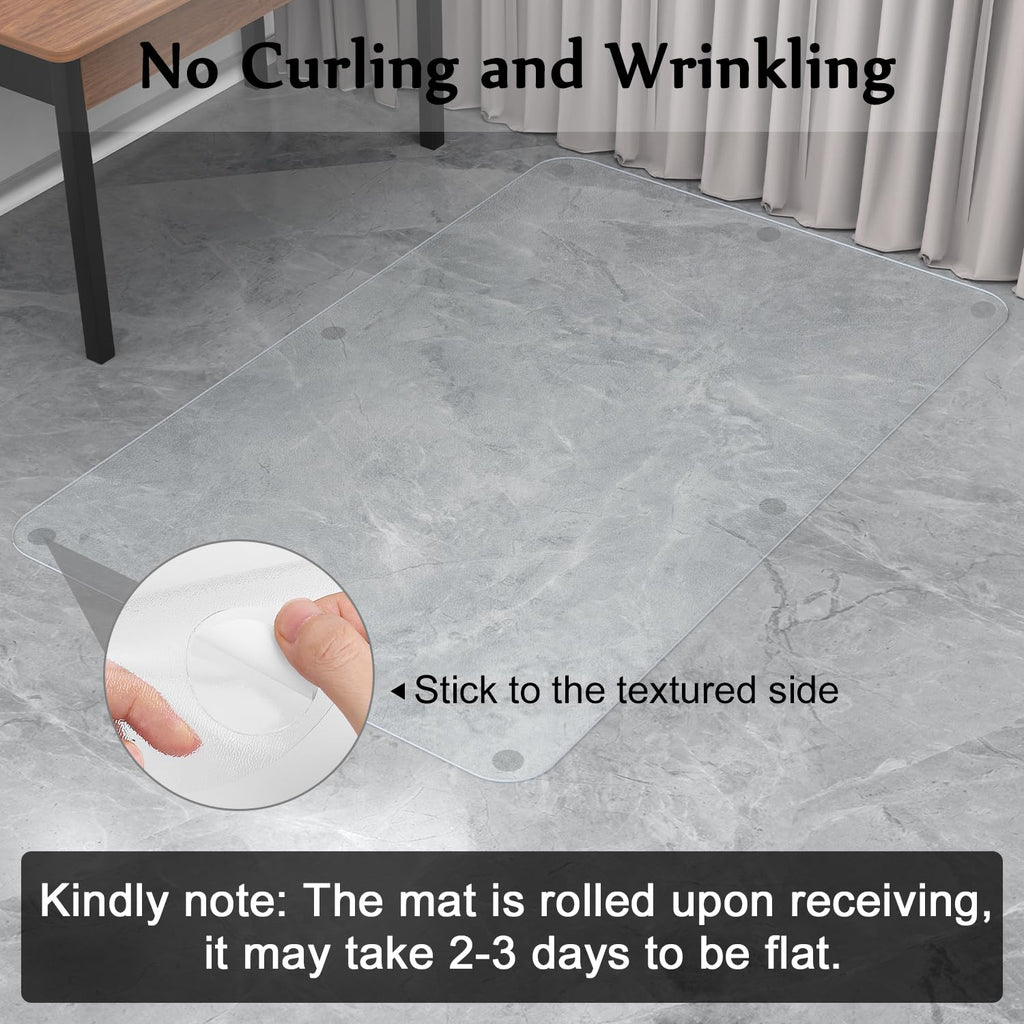 Blvornl Office Chair Mat for Hard Wood Floor, Sturdy Plastic Protector Floor Mat for Office Chair, Rectangle Transparent PVC Computer Hard Floor Chair Mat for Desk, Office, Home (Clear, 48 X 60in)