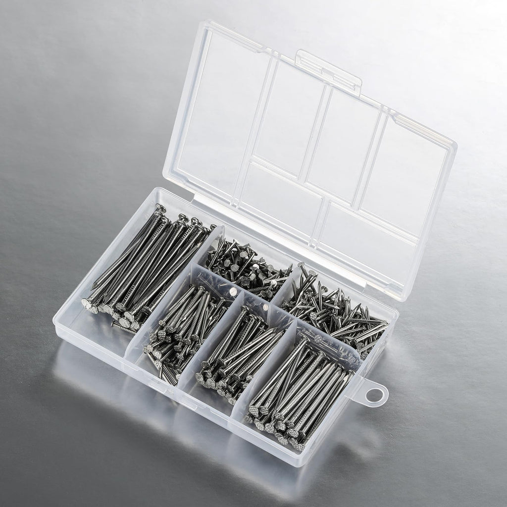 430pcs Stainless Steel 304 Nails Kit, Hanging Nails Kit, Wall Nails Kit, Dowels Kit, Long Nails Kit