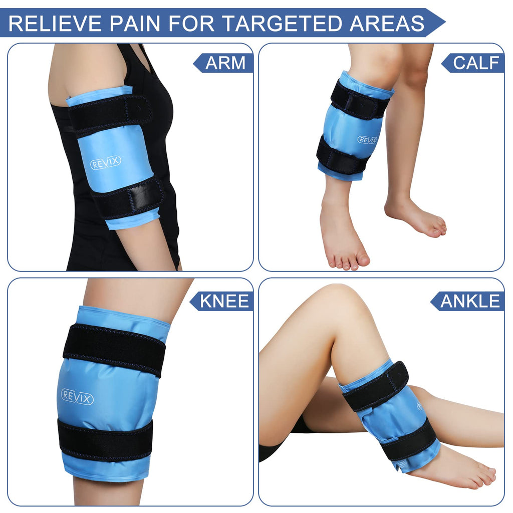REVIX XL Knee Ice Pack Wrap Around Entire Knee After Surgery, Reusable Gel Cold Pack for Knee Pain Relief, Injuries, Swelling, Bruises, and Replacement Surgery