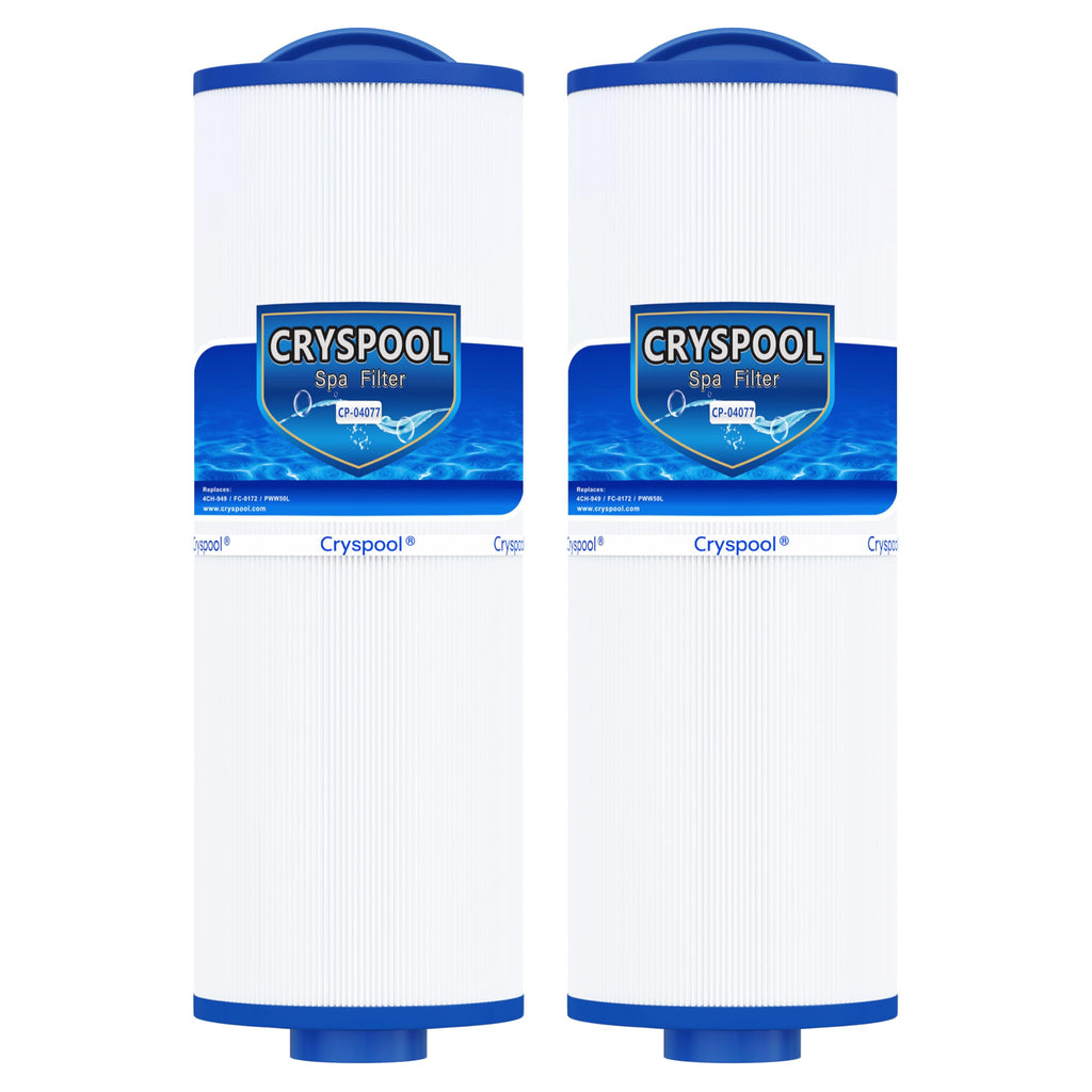 Cryspool® 04077 Compatible with Cal Spa Filters, 4CH-949, PWW50L, FC-0172, Rising Dragon, Dynasty Spas, 50 Sq. Ft Hot Tub Replacement Filter Cartridge, 2 Pack