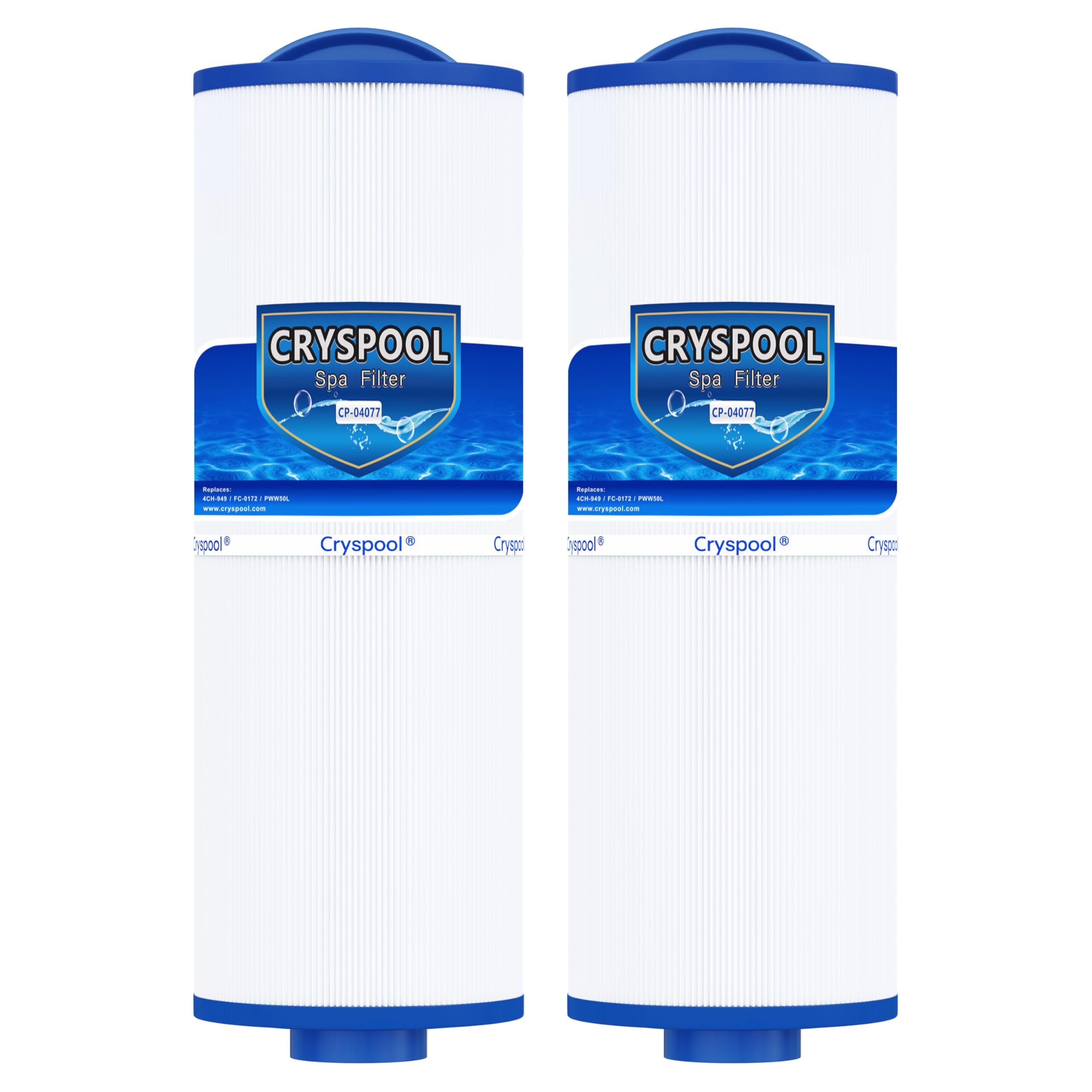 Cryspool® 04077 Compatible with Cal Spa Filters, 4CH-949, PWW50L, FC-0172, Rising Dragon, Dynasty Spas, 50 Sq. Ft Hot Tub Replacement Filter Cartridge, 2 Pack