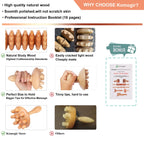 Komogir Wood Therapy Massage Tools 5-in-1 Lymphatic Drainage Massager Maderoterapia Kit Wooden Massager Body Sculpting Tools for Muscle Pain Relief, Anti-Cellulite, Body Contouring and Shaping
