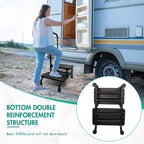 Gyykzz 2 Step Stool with Handle for Elderly, Heavy Duty Medical Step Stool with Adjustable Handrail and Non-Slid Platform for Adults, Seniors and Handicap, Bed Steps for High Beds Holds up to 400LBS