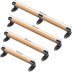 SELEWARE 52 Inch Wood Handrail Indoor Stairs Handrail Wall Mount Handrail w/Sturdy Metal Barckets, Barrier-Free Staircase Grab Bar for Elderly, 1.3 Inch Round