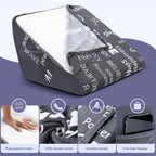 MYLIFESION Knee Wedge Pillow, Leg Elevation Triangle Pillow for Post Surgery, Back Pain Relief, Bed Wedge Pillowcase for Sleeping with Removable Cover and Positive Energy Words