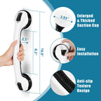 Grab Bars for Bathtubs and Showers, 16 Inch Shower Handle Heavy Duty Suction Cup Grab Bars for Shower Chair, Bathroom Safety Bar for Elderly (Black 2 Pack)