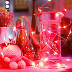 Ariceleo Led Fairy Lights Battery Operated, 4 Packs Mini Battery Powered Copper Wire Starry Fairy Lights for Bedroom, Christmas, Parties, Wedding, Centerpiece, Decoration (5m/16ft Red)