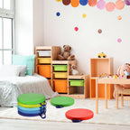 Sawysine 12 Pcs Floor Cushions Classroom Flexible Floor Seating with Handle for Kids in Home School Classroom Kindergarten Daycare Nursery (Classic Color,Round)