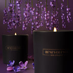 Benevolence Candles Lavender & Lilac Scented Candle | 8 oz Black Candles for Home Scented | Spring Candles for Men | 45 Hour Burn Masculine Candle | Natural Candles for Women, Lavender Candle