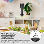 Glovv Fly Fans for Tables, Bug Food Fan Outdoor Indoor Keep Flies Away, 4 Pack Portable Batteries Powered Picnic Table Top Spinner with Metal Hanger, Fly Repellent for Restaurant, Camping (Black)