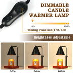 Modern Candle Warmer Lamp with Timer, Black Candle Lamp Warmer for Jar Candle, Women Gifts for Christmas, Adjustable Metal Candle Lamp Dimmable, Mom Xmas Gift Ideas, Home Decor for Bedroom Living Room