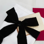 Keypan Black Velvet Ribbon for Gift Wrapping - 1 1/2 inch Wide Handmade Fringe Fabric Ribbon for Christmas Decorations, Baby Shower, Flower Bouquet